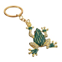 En gros Porte-clés grenouille en strass, pendentif animal en alliage, impression UV, imperméable, tendance, pour clés de voiture, breloque de sac à main, décoration, cadeau