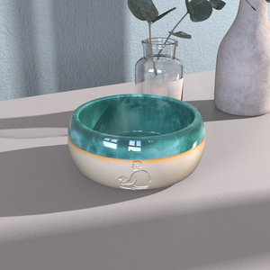 Bol en céramique pour animaux de compagnie avec logo personnalisé bol de nourriture et d'eau durable pour petits et grands chiens et chats - Product Image 4