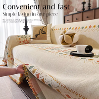 Housse de canapé universelle imperméable de style nordique, motif géométrique, en tissu chenille, pour toutes les saisons