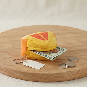 Porte-monnaie en peluche créatif 3D en forme de triangle, motifs fruits (pastèque, orange), porte-clés, breloque de sac, <span class=keywords><strong>cadeau</strong></span>, logo personnalisé - Product Image 2