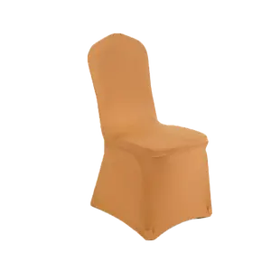 Funda de LICRA china para sillas de comedor, cubiertas elásticas de color beige de Navidad para sillas de boda, color negro