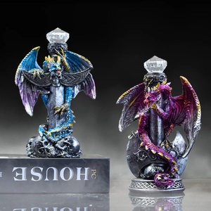 Ornement en résine Dragon Magique de l'Année du Dragon, Dragon de Lave Thème <span class=keywords><strong>Game</strong></span> <span class=keywords><strong>of</strong></span> <span class=keywords><strong>Thrones</strong></span>, Création Semi-Artisanale Halloween, Style Européen et Américain - Product Image 3