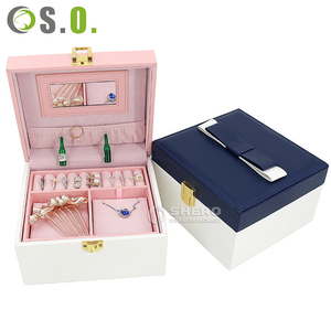 Organisateur de bijoux en similicuir de qualité supérieure avec miroir et serrure, logo personnalisé disponible, approvisionnement direct d'usine pour les boutiques de détail - Product Image 1