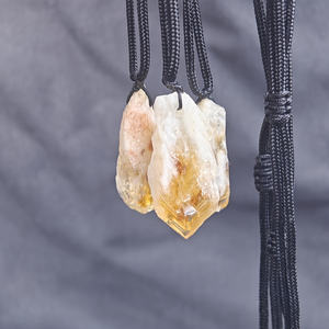 Collar con Colgante de Cuarzo Amarillo al por Mayor, Joyería Bohemia Elegante, Ideal para el Día de San Valentín, para Hombres y Mujeres - Product Image 5