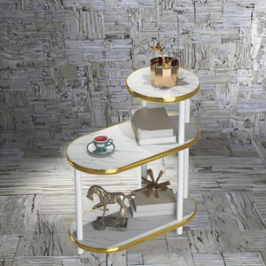 Table basse en métal de style nordique moderne, structure en fer durable, design mobile et multifonctionnel pour appartement - Product Image 2