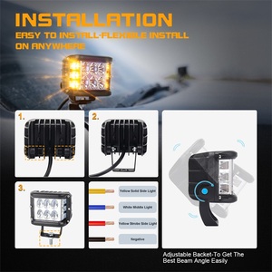 Lámpara de Trabajo OVOVS para Camiones, Doble Color, 30W, Luz LED Todoterreno, Luz Lateral para Tractor, Luz Estroboscópica LED de 12V - Product Image 3