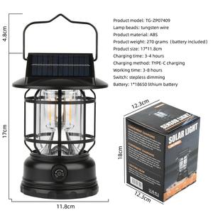 Nouvelle Lanterne Solaire LED Portable YIMU YM-7800/7900, Étanche, Design Rétro, Décoration Intérieure, Utilisation en Tente Extérieure, Voiture, Vente en Gros - Product Image 5