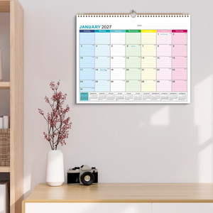 Calendario da Parete Mensile 2026 con Spirale, Copertina Rigida, Planner da Scrivania 12 Mesi, Blocchi Colorati, Cartone/Duplex Board per Casa - Product Image 2
