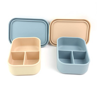 Boîte à bento micro-ondable avec compartiments pour les employés de bureau, fabriquée en silicone de qualité alimentaire, résistant à la chaleur et hermétique