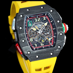 นาฬิกาข้อมือผู้ชาย ยี่ห้อ 2025RM รุ่นใหม่ ขนาด 48 มม. ตัวเรือนคาร์บอนไฟเบอร์ สายยาง ระบบอัตโนมัติเต็มรูปแบบ พร้อมฟังก์ชั่นปลุก หน้าปัดแบบเข็ม - Product Image 6