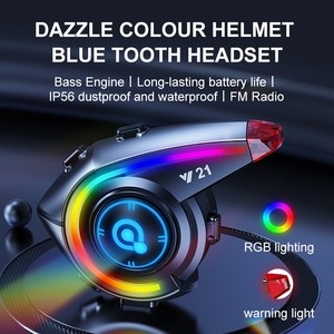 2025 nueva muestra Y21 casco Blue Tooth 800MAH RGB efecto de luz inalámbrico Blue Tooth auriculares para motociclistas - Product Image 4