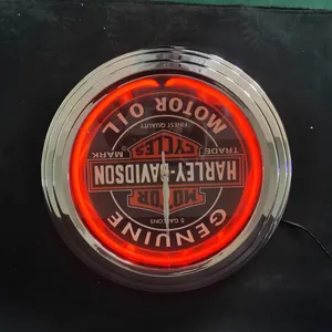 Orologio da parete alla moda di colore rosso Neon con piastra spessa 15 mm per la decorazione domestica