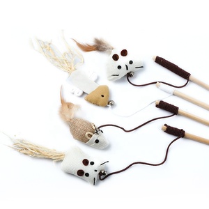 40cm Pet Cat Teaser Plume Lin Baguette Cat Catcher Teaser Stick Pet Interactive Toys Wood Rod Mouse Toy Cat Toys - Product Image 3