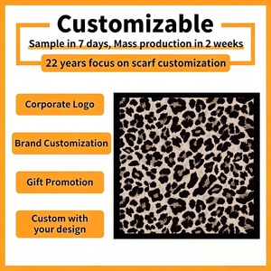 Classic Leopard Print Polyester <b>Scarf</b> 70*70cm <b>Square</b> Neck <b>Scarves</b> for Women Casual Office Streetwear All-match - Product Image 5