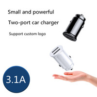 Mini chargeur de voiture double USB rapide 3.1A, adaptateur de charge rapide pour téléphone portable et tablette, chargeur de voiture pour Samsung