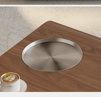Mesa de Centro Moderna de Madera de Nogal con Juego de Mesas Auxiliares Giratorias, Muebles de Sala de Estar de Mediados de Siglo