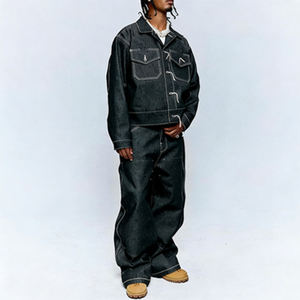 Chaqueta Vaquera Personalizada con Logotipo Bordado, Estilo Vintage, para Hombre, Resistente al Viento, Transpirable, 100% Algodón, Estilo Holgado y Elegante - Product Image 4