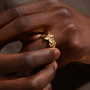 Flower Shaped <b>Open</b> <b>Ring</b> 18K Gold Stainless Steel Unisex Jewelry Gift - Product Image 2