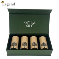 Boîte rigide personnalisée avec logo pour plusieurs petits pots, boîte cadeau magnétique de luxe avec insert en papier, boîte d'emballage pour boîtes de thé, bougies