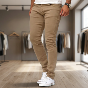 Pantalones de pana rectos para hombre, multicolor, con cremallera, elásticos, de algodón, informales, de cintura media, con 5 bolsillos, ¡Gran oferta! - Product Image 3