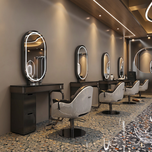 Espejo de Salón de Belleza con Iluminación LED en Oferta, Muebles con Espejo y Armarios para Peluquerías - Product Image 1