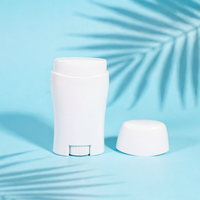 Conteneur ovale en plastique PP de 50g pour baume à lèvres, déodorant et crème solaire, avec bouchon à vis, impression numérique personnalisée du logo