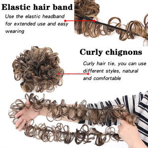 वी 14 80 ग्राम वाइंडिंग प्रकार हेयरपिन गन्दा बाल एक्सटेंशन महिलाओं के बालों के लिए डोट चिगनन पोनीटेल - Product Image 4