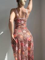 Jupe Longue Ajustée et Séduisante à Imprimé Léopard Floral, Lingerie Féminine Sexy, Ensemble de Nuit Confortable et Séduisant