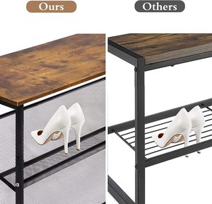 Metal and Wooden Top <b>Shoe</b> <b>Rack</b> Freestanding Organizer Modern <b>Storage</b> Adjustable <b>Shoe</b> <b>Rack</b> Stable Durable for Entryway furniture - Product Image 3
