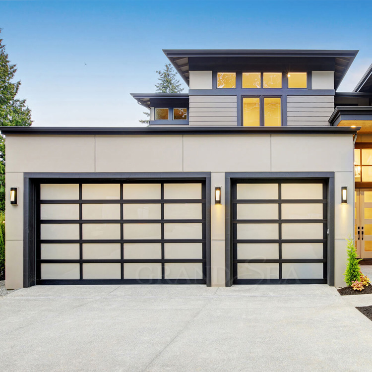现代设计铝双超升卷起钢化玻璃车库门 - buy automatic roll up garag