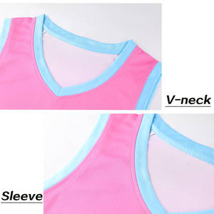 طقم قمصان كرة سلة مخصص بطباعة رقمية سريعة الجفاف بمقاسات كبيرة باللونين الأسود والأحمر زي كرة سلة مخصص للصيف - Product Image 4