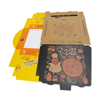 Boîte à pizza carrée imprimée personnalisée 8x8x3, boîte de papier d'emballage de livraison de nourriture en carton ondulé