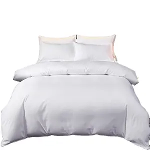 होम होटल आपूर्तिकर्ता बिस्तर लिनन सफेद सूती सांस लेने योग्य बिस्तर शीट रजाई बिस्तर शीट बिस्तर सेट