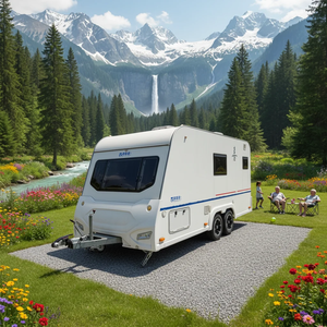 Caravana XISHUNLONG Grid |   Moderna caravana de viaje de aluminio para 4 personas con <span class=keywords><strong>baño</strong></span> |   Autocaravana Ligera y Ecológica de Fabricación Alemana - Product Image 6