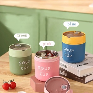 Boîte à lunch ronde en acier inoxydable de 530ml scellée tasse à soupe étanche bouillie <span class=keywords><strong>bol</strong></span> à flocons d'avoine - Product Image 1