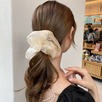 Gaya Eropa organza satin tulle paree scrunchies wanita gadis elastis ikat rambut