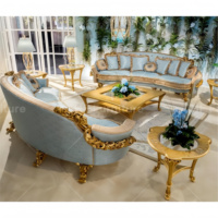 Luxueux canapé italien fait à la main Royal sculpté bois Design Table basse meubles de salon ensembles de canapés sectionnels