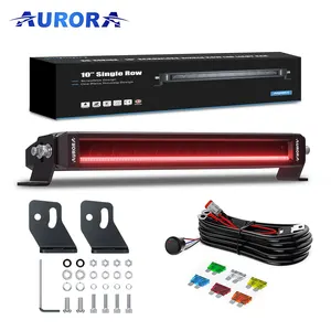Aurora Single Row RGB Backlit IP68&IP69K Waterproof Off Road Led Lighting Bar 10Inch 4x4 Car Led Light Bar