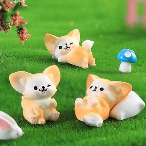 Lindas Mini Figuras de Zorro de Resina para Decoración de Paisajes, Pequeños Adornos de Animales, Perros, para Escritorio, Accesorios DIY - Product Image 6