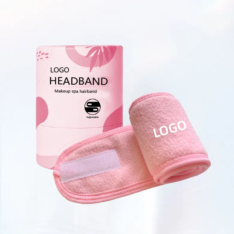 Factory Price Adjustable Custom Logo Skin Care Coral Velvet Make Up Facial Hair Bands Spa Headbands For Women