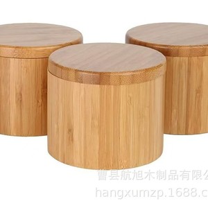Wooden <b>Spice</b> <b>Jar</b> Set With Lid 7cm Height Solid Wood Kitchen Organizer For Condiments Storage - Product Image 5