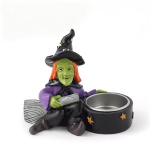 Decoración <span class=keywords><strong>de</strong></span> Halloween <span class=keywords><strong>de</strong></span> Resina: <span class=keywords><strong>Bruja</strong></span> con Portavelas <span class=keywords><strong>de</strong></span> 10*8.2*8.9cm, Accesorios <span class=keywords><strong>de</strong></span> Fiesta, Decoración <span class=keywords><strong>de</strong></span> Casa - Product Image 5