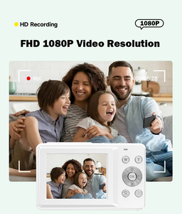 กล้องขนาดพกพาสีขาวขนาดเล็ก เซ็นเซอร์ CMOS 5MP สำหรับเด็ก พร้อมวิดีโอ FHD และบันทึกภาพด้วยการ์ด TF 16GB สำหรับนักเรียนและเด็ก ถ่ายภาพเด็ก - Product Image 5