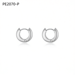 Amy Amy <b>Huggie</b> Earrings <b>Silver</b> Plated Alloy Women's Classic Fashion Jewelry Gift PE2070 - Product Image 3