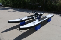 Vélo aquatique gonflable, modèle monoplace, flotteur plat, adapté aux lacs et rivières, peut accueillir une personne