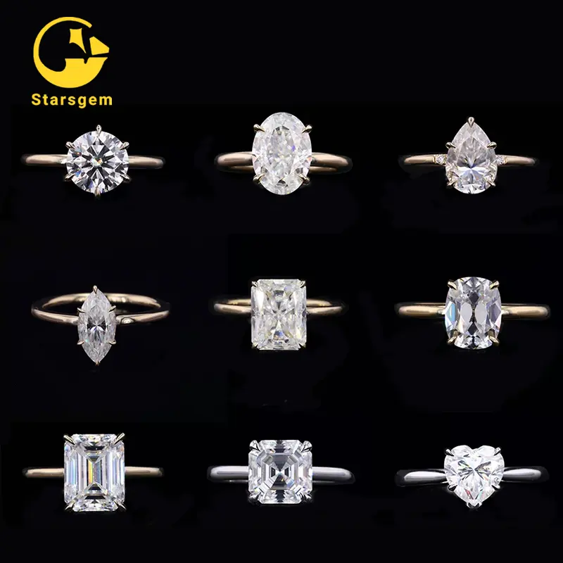 Starsgem Diamond Wedding Ring Woman 9K 10K 14K 18K Fine Jewelry Engagement Moissanite Ring