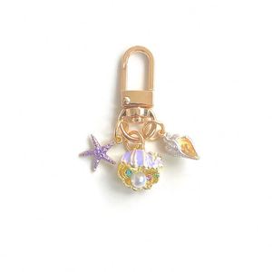 New OCean Little Pearl <b>Shell</b> Starfish Conch Keychain Holder Accessories Simple Mini Bag Pendant Keychain - Product Image 1