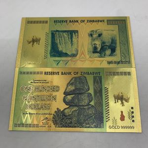 Wholesale 1.0million Billion/One-Fifth/10 Billion Dollar Gold Foil Zimbabwe Banknote - Product Image 3