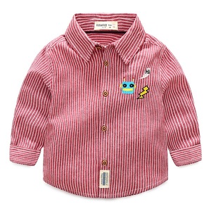 Nouvelle chemise à manches longues en coton rayé brodée de papillons pour garçons, de qualité supérieure, Bloemen - Product Image 2