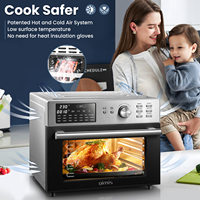 Horno Freidora de Aire de Acero Inoxidable con Temporizador de 1 min a 12 Horas, Regula la Temperatura con Precisión de 90-450 °C ℉   Cavidad de Acero Inoxidable 304/430